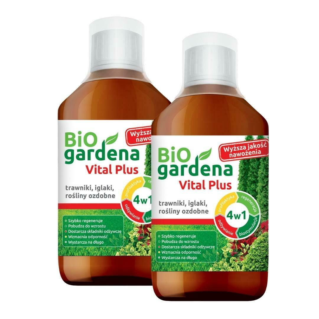 Nawóz BiOgardena Vital Plus 4w1: odżywianie, profilaktyka, biostymulacja, regeneracja 2x450ml